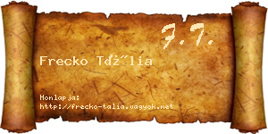 Frecko Tália névjegykártya